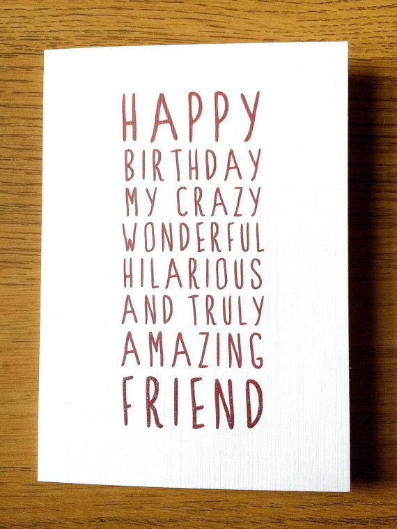 Cute Happy Birthday Quotes For Best Friends
 Sweet Description Happy Birthday Friend Card Card for
