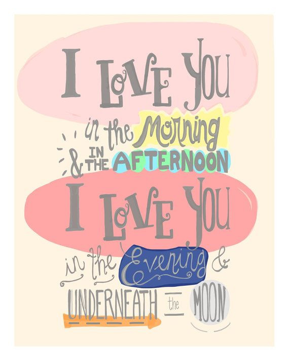 Cute Love Quotes For Kids
 I Love You Print nursery quote toddler girl wall art