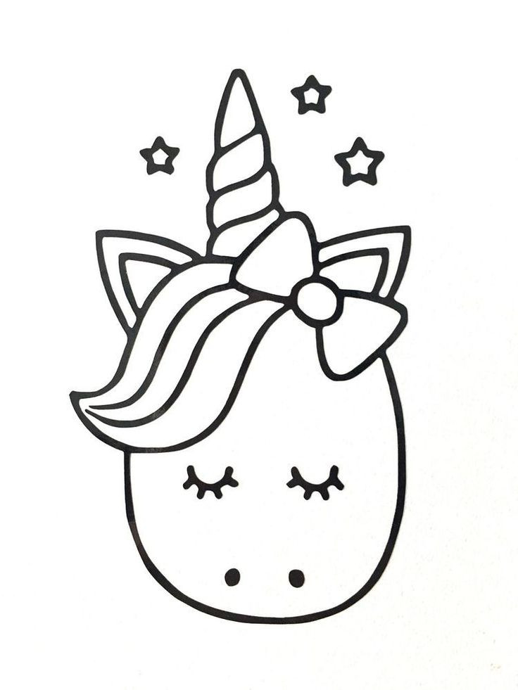 Cute Unicorn Coloring Pages For Kids
 Cute Cartoon Unicorn Vinyl Decal Sticker Various Colours