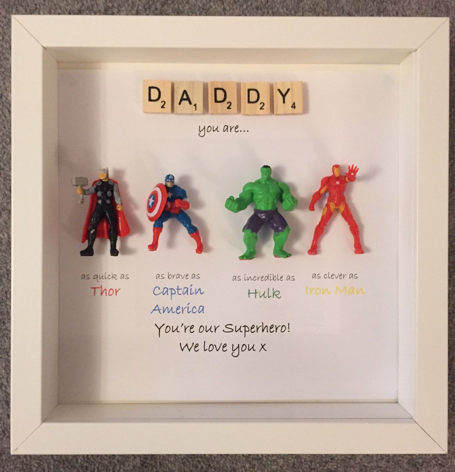 Dad Birthday Gift
 Avengers Superhero figures frame t Ideal for dad