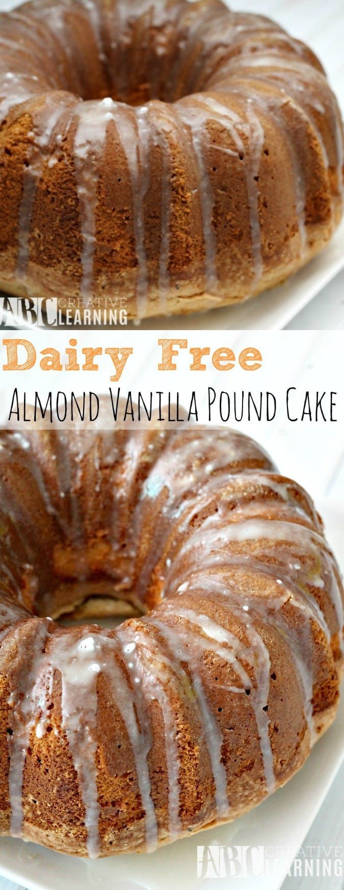 Dairy Free Pound Cake
 Dairy Free Almond Vanilla Pound Cake
