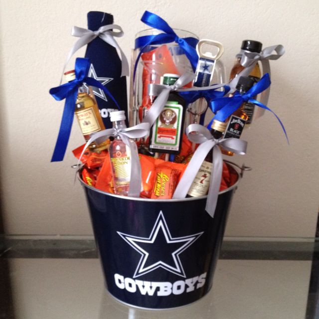 Dallas Cowboys Gift Ideas
 Drink basket I made this for my husband for valentines