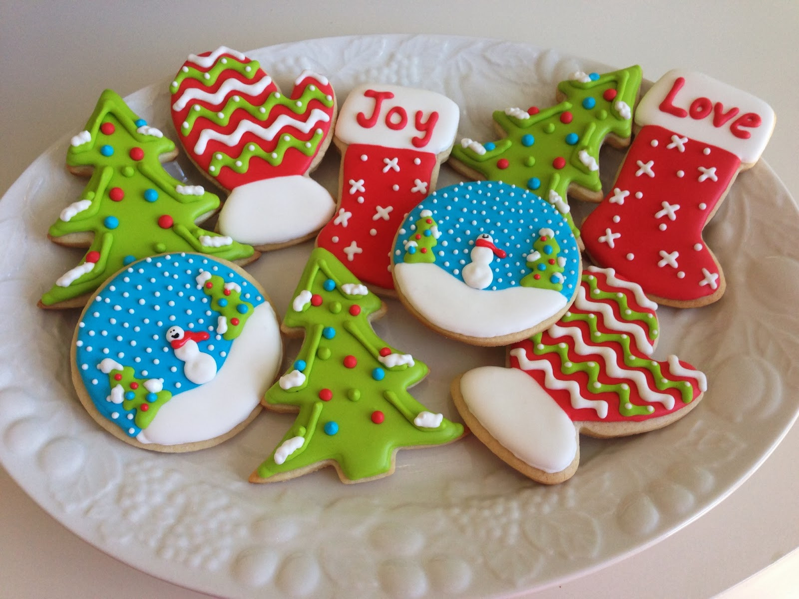Decorated Christmas Sugar Cookies
 monograms & cake Christmas Cut Out Sugar Cookies with