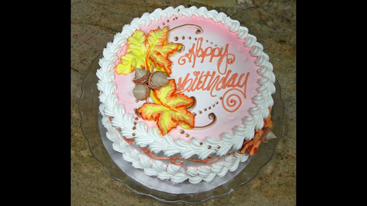 Decorating Birthday Cakes
 Cake decorating Fall Leaves Design Piped Tutorial