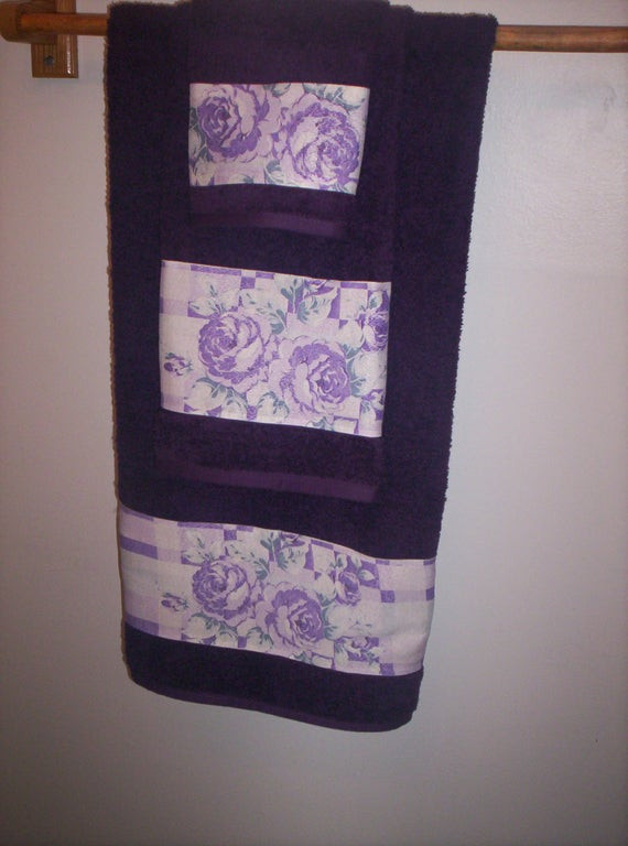 Decorative Bathroom Towel Sets
 Purple Decorative Bath Towel Set