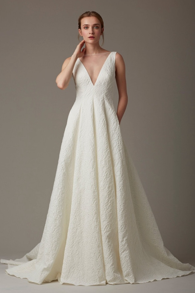 Deep V Wedding Dress
 Lela Rose Wedding Dresses Fall 2016 MODwedding