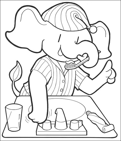 Dental Coloring Pages Printable
 Coloring & Activity Pages Elephant Brushing Teeth