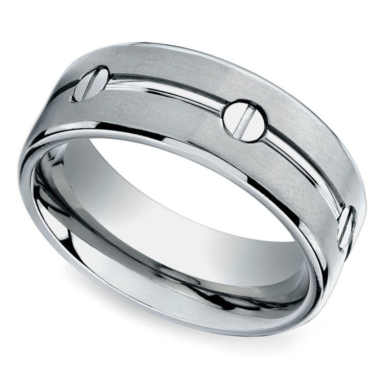 Design Wedding Ring
 Screw Design Men s Wedding Ring in Titanium