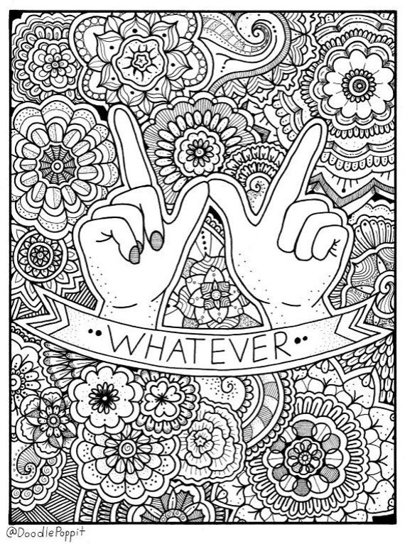 Detailed Coloring Books For Adults
 WHATEVER Coloring Page Coloring Book Pages Printable