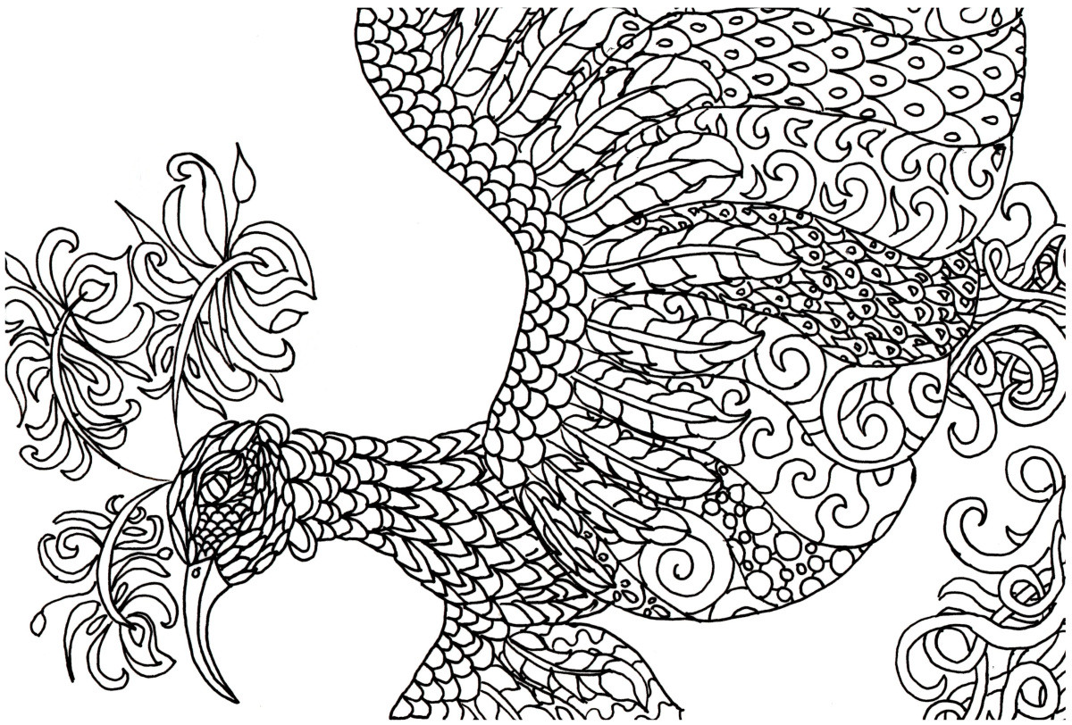 Detailed Coloring Books For Adults
 FREE Adult Coloring Book Page – Fantasy Bird
