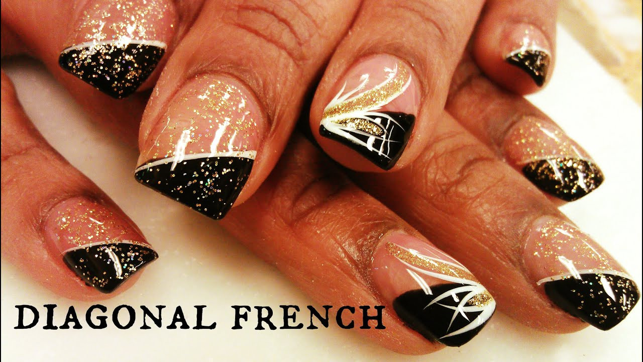 Diagonal Nail Designs
 HOW TO DIAGONAL FRENCH MANICURE NAILS