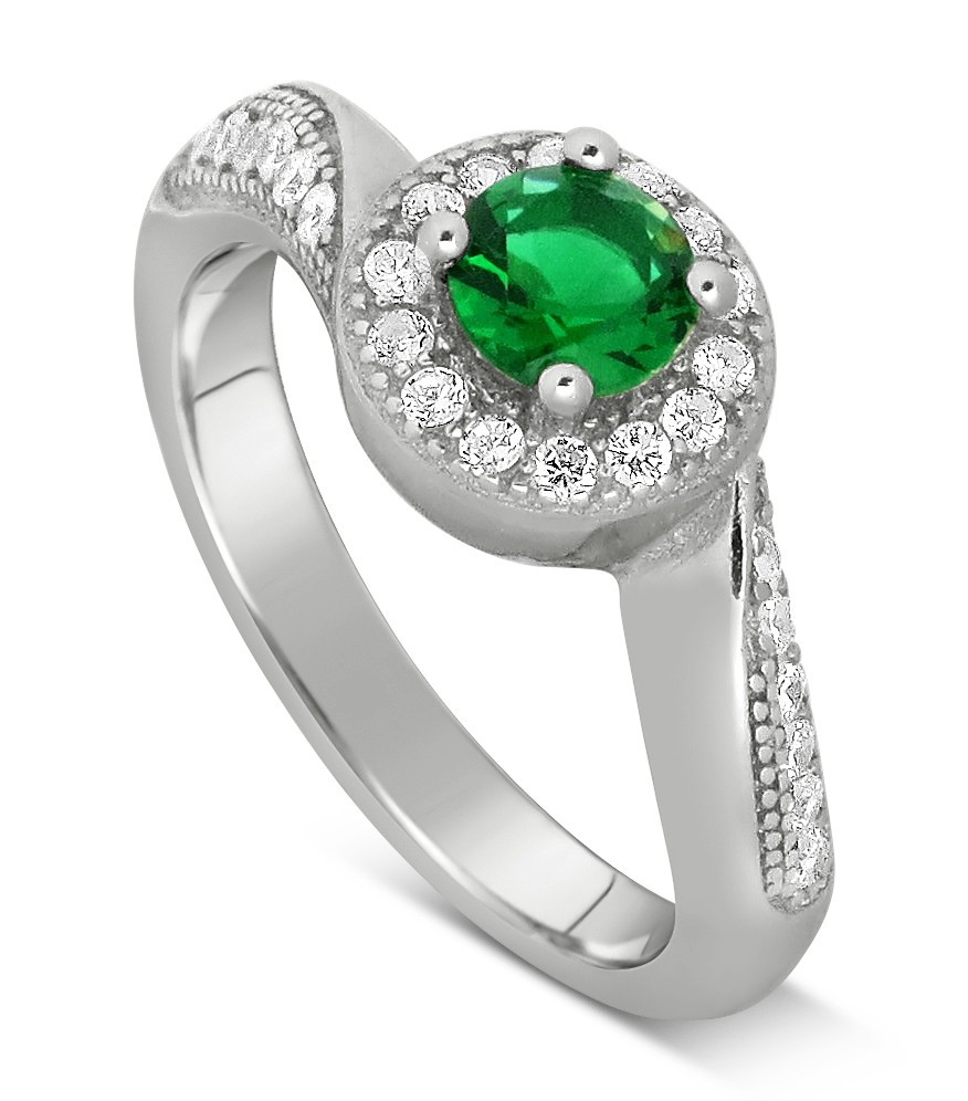 Diamond And Emerald Engagement Ring
 Antique Designer 1 Carat Emerald and Diamond Engagement
