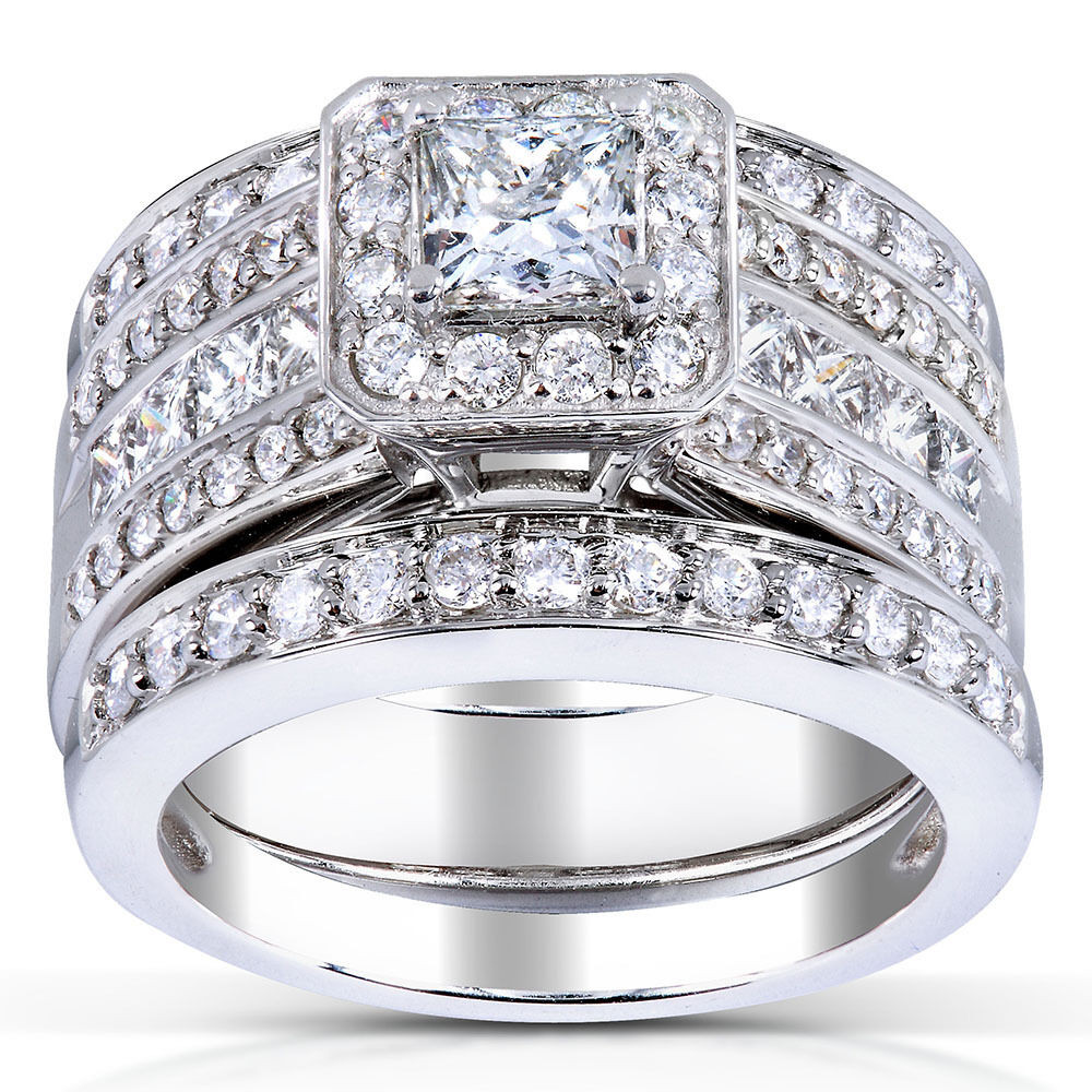 Diamond Bridal Ring Sets
 Princess cut Diamond 3 Piece Bridal Ring Set 1 4 5 Carat