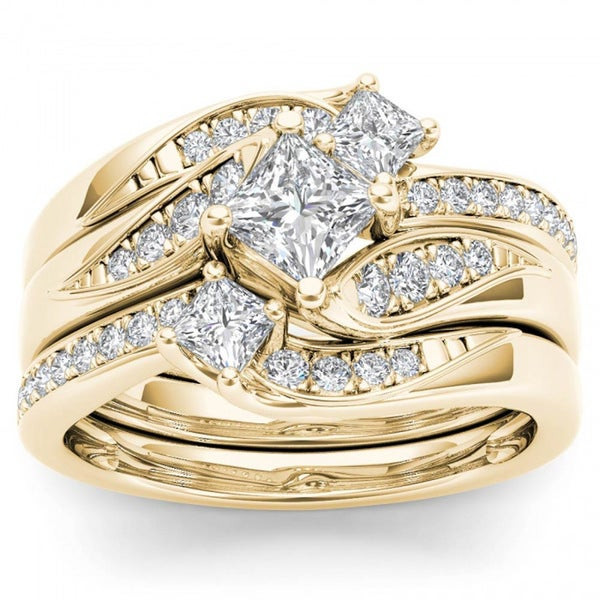 Diamond Bridal Ring Sets
 Shop De Couer 14k Yellow Gold 1ct TDW Diamond Bridal Ring