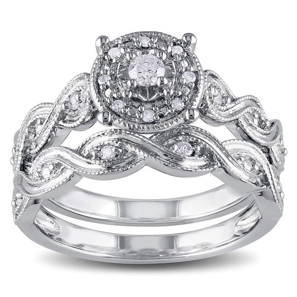 Diamond Bridal Ring Sets
 Miadora Sterling Silver 1 5ct TDW Diamond Infinity