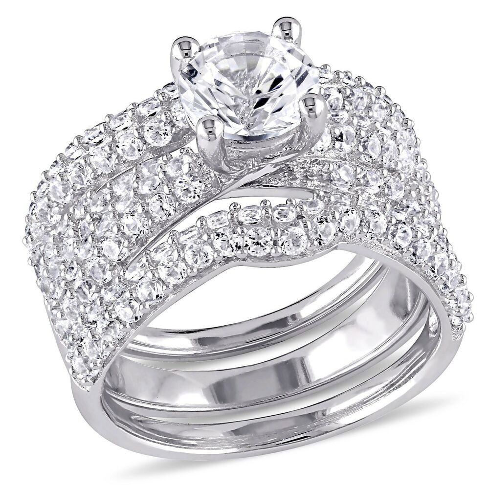Diamond Bridal Ring Sets
 ROUND DIAMOND SAPPHIRE ENGAGEMENT WEDDING RING SET SZ 6 SZ