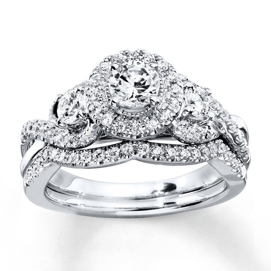Diamond Bridal Ring Sets
 Diamond Bridal Set 1 ct tw Round cut 14K White Gold