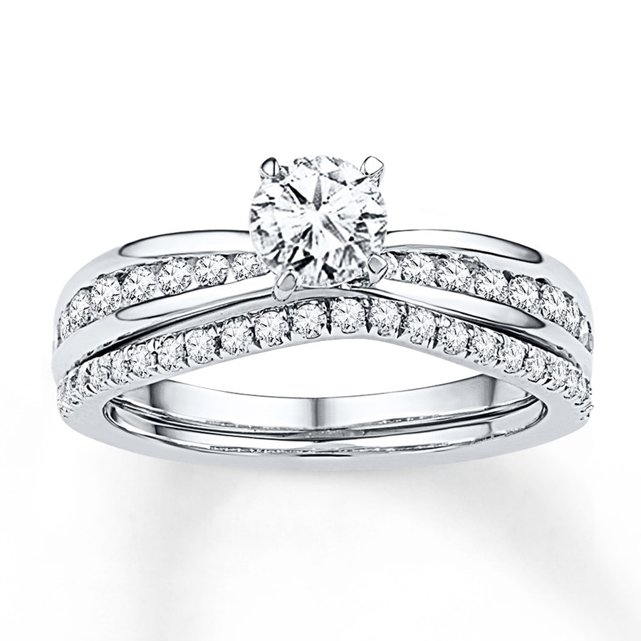 Diamond Bridal Ring Sets
 Diamond Bridal Set 7 8 ct tw Round cut 14K White Gold