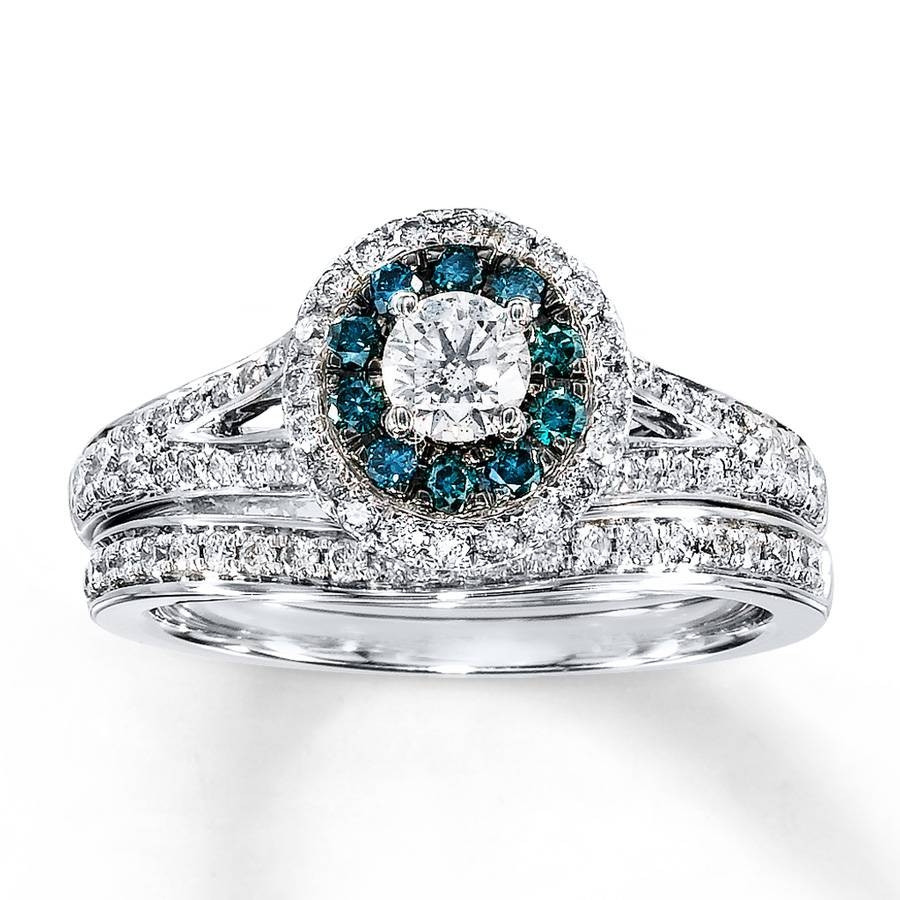 Diamond Bridal Rings
 15 Collection of Blue Diamond Wedding Ring Sets