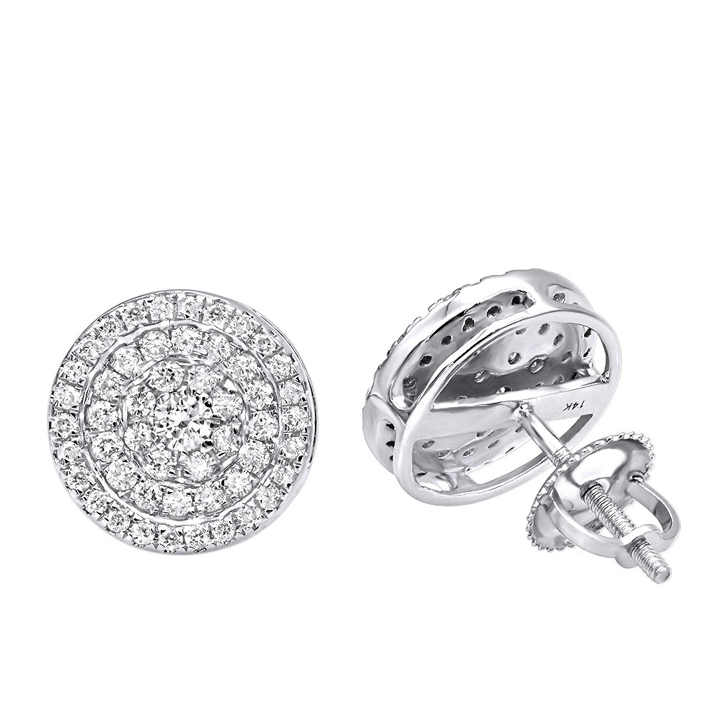 Diamond Earring For Men
 14k Gold Pave Diamond Earrings for Men & Women 3 4ct Studs