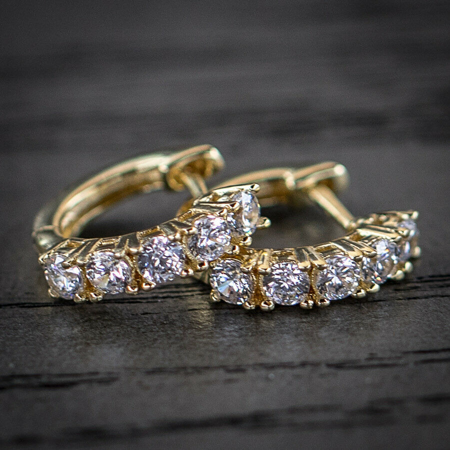Diamond Earring For Men
 Men s Diamond 14k Yellow Gold Hoop Earrings