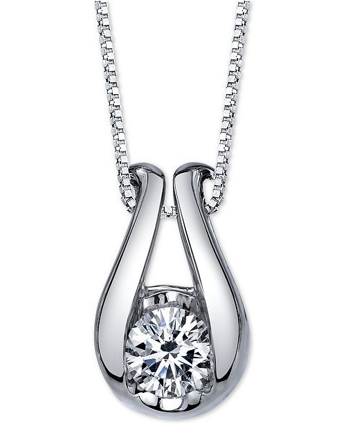 Diamond Horseshoe Necklace
 Sirena Diamond Horseshoe Pendant Necklace 1 5 ct t w