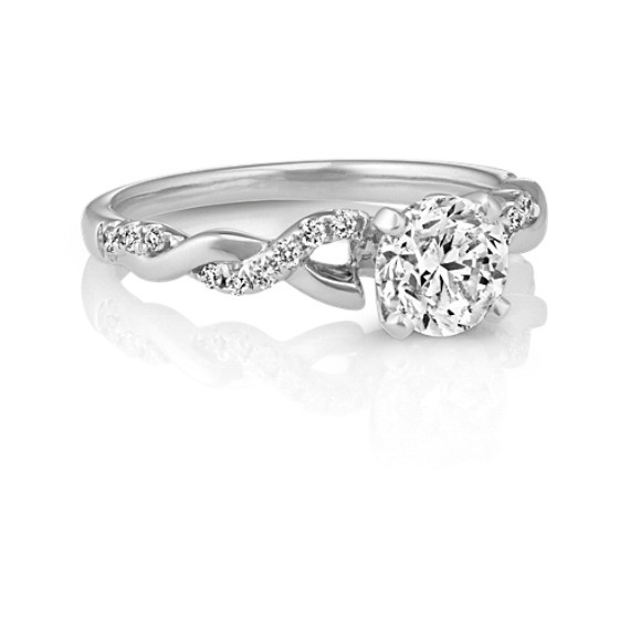 Diamond Infinity Engagement Ring
 Round Diamond Infinity Engagement Ring in 14k White Gold