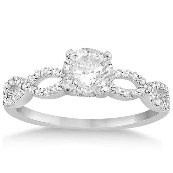 Diamond Infinity Engagement Ring
 Twisted Infinity Diamond Engagement Ring Setting 18K by