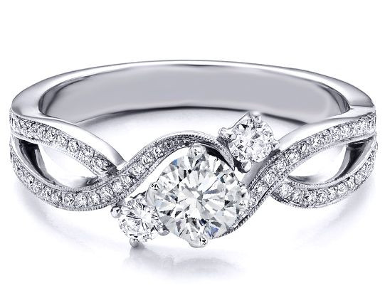 Diamond Infinity Engagement Ring
 INFINITY ring Past Present Future 0 [Three