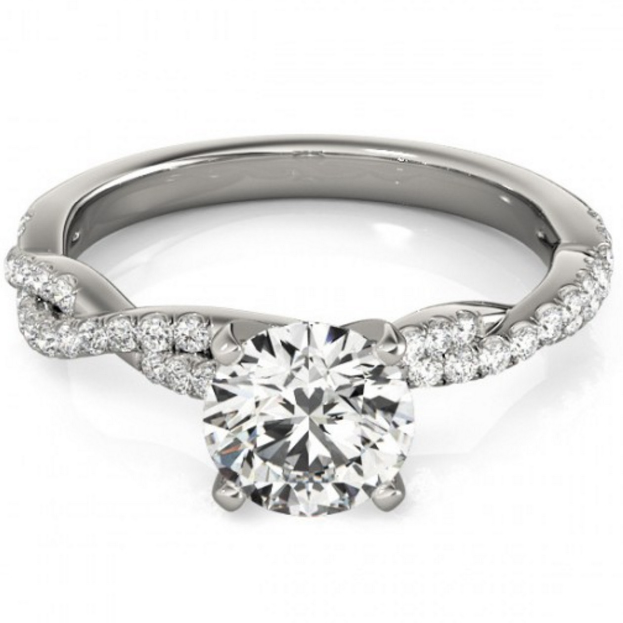 Diamond Infinity Engagement Ring
 1 2ct Diamond Engagement Ring Infinity Twist 14k White