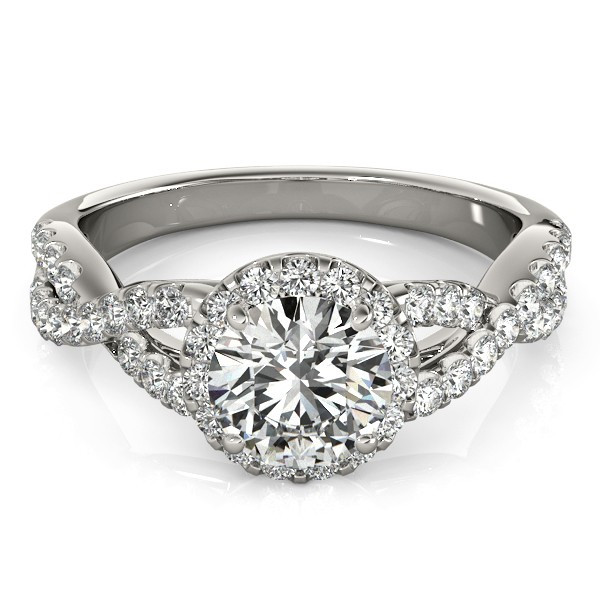 Diamond Infinity Engagement Ring
 Diamond Infinity Twisted Halo Engagement Ring 14k White