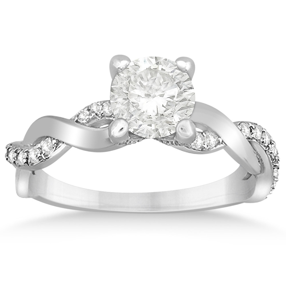 Diamond Infinity Engagement Ring
 Diamond Twisted Infinity Engagement Ring 14k White Gold 0