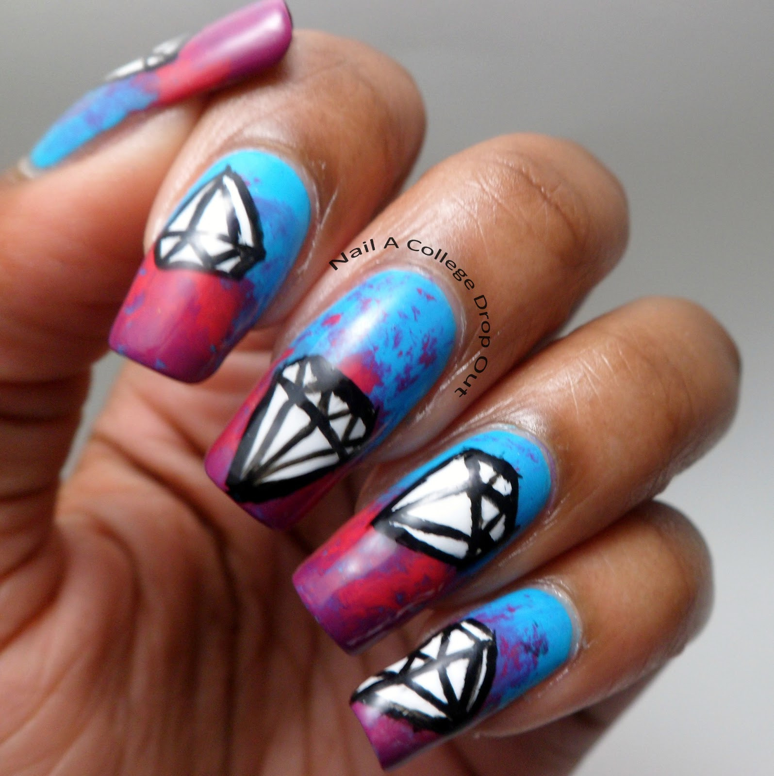 Diamond Nail Designs
 Nail A College Drop Out Just Like I Love My Diamonds