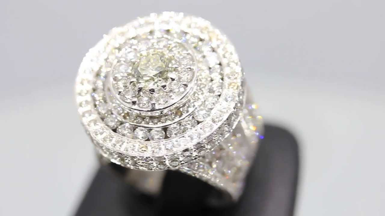 Diamond Pinky Rings
 Mens 14K Solid White Gold Diamond Pinky Ring 14 78 Ctw