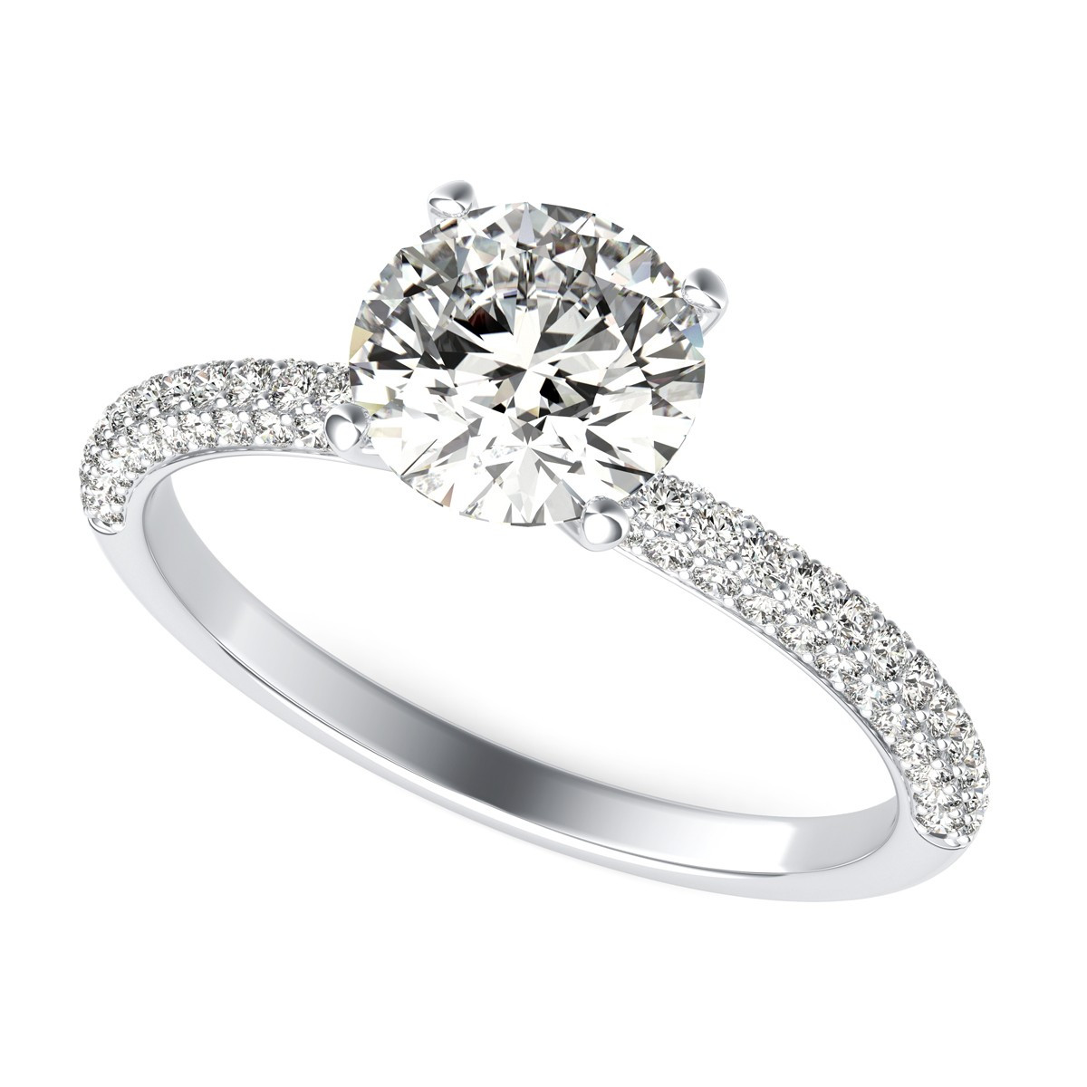 Diamond Slice Engagement Ring
 Diamond Engagement Ring Round Cut SKU RD0023