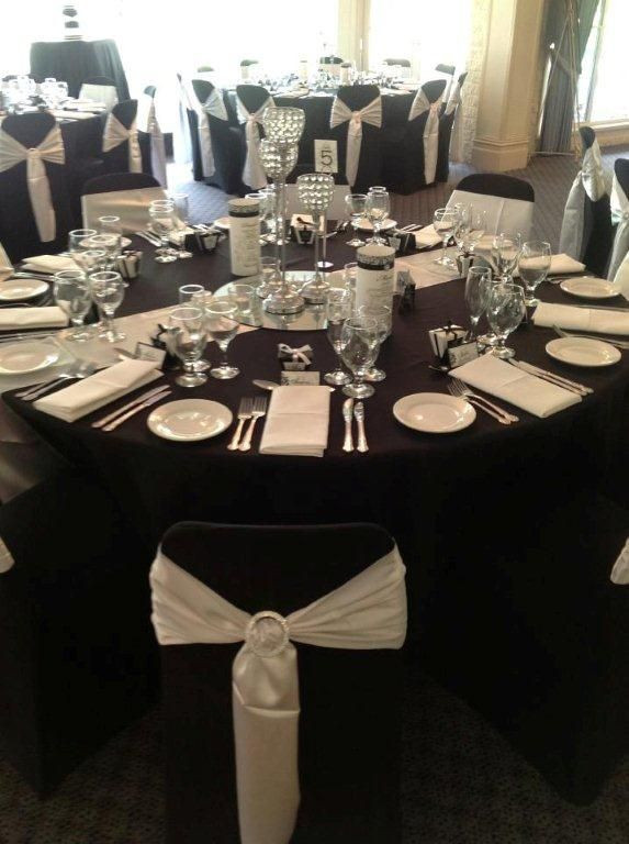 Diamond Themed Wedding
 3 tiered silver centrepiece perfect for this Black White and Diamond theme