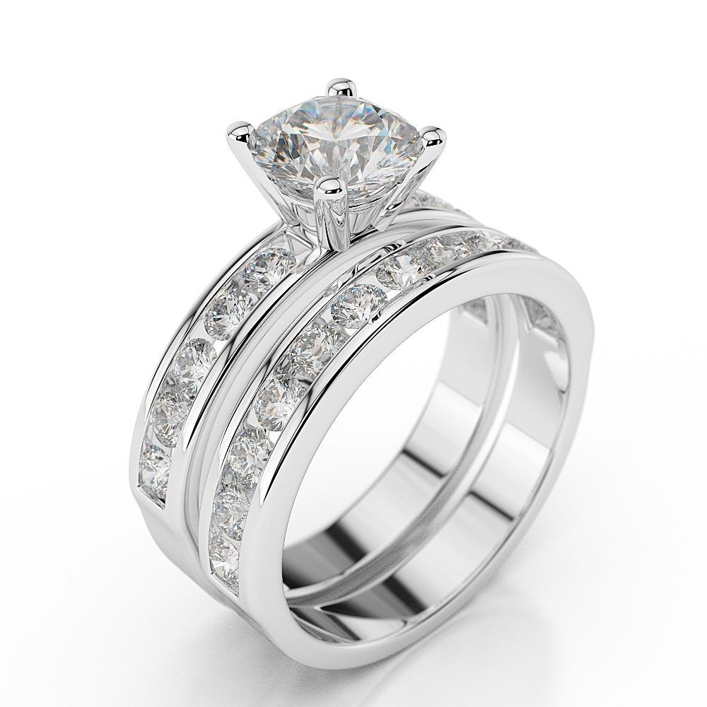 Diamond Wedding Ring Sets
 1 3 4 CT Diamond Engagement Ring Set Round H SI1 14K White