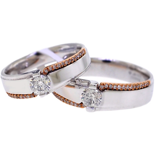 Diamond Wedding Rings For Her
 Diamond Solitaire Wedding Bands Rings His Her Set 18K Gold