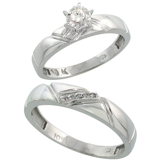 Diamond Wedding Rings For Her
 Buy 10k White Gold 2 Piece Diamond wedding Engagement Ring