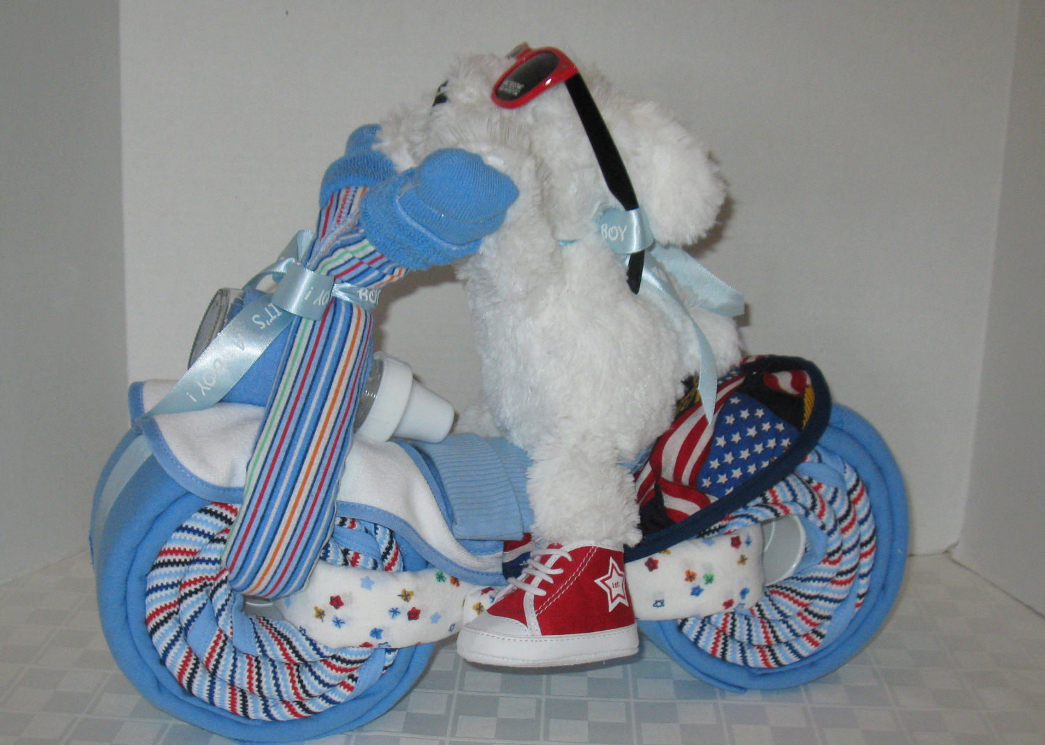 Diaper Baby Shower Gift Ideas
 Motorcycle Bike Diaper Cake Baby Shower Gift by