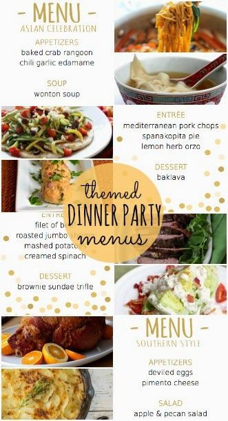 Dinner Party Menu Ideas For 4
 Four themed dinner party menus with recipes and printable