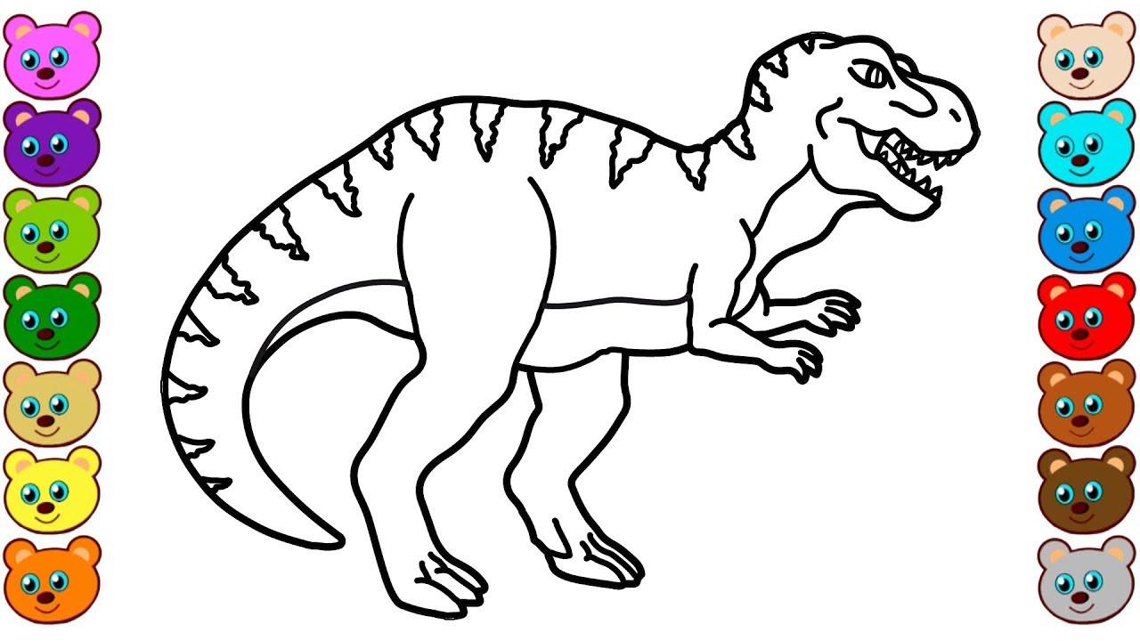 Dinosaur Coloring Pages For Kids
 Coloring for Kids with T Rex Dinosaur Colouring Book for