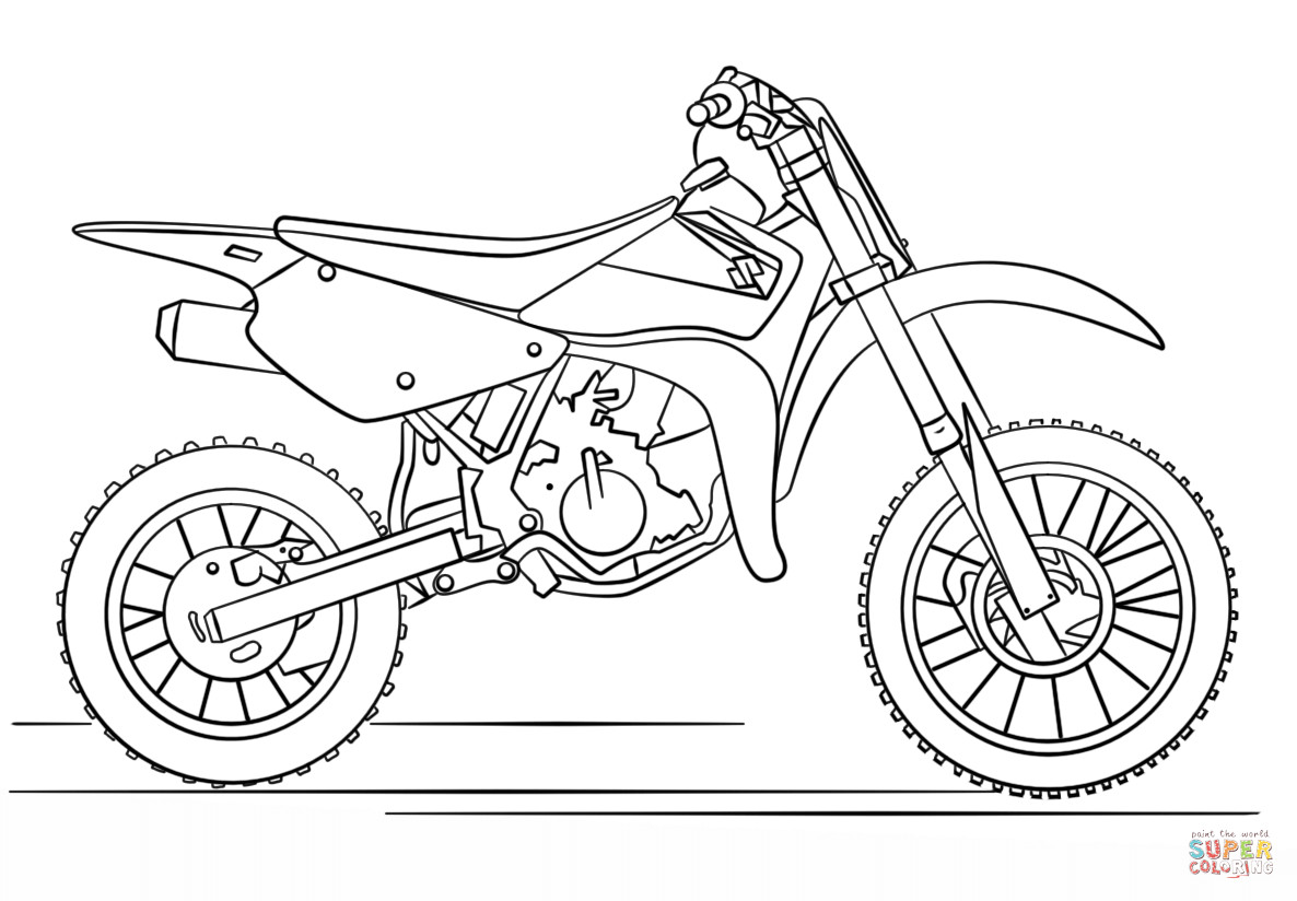Dirt Bike Coloring Pages Printable
 Suzuki Dirt Bike coloring page