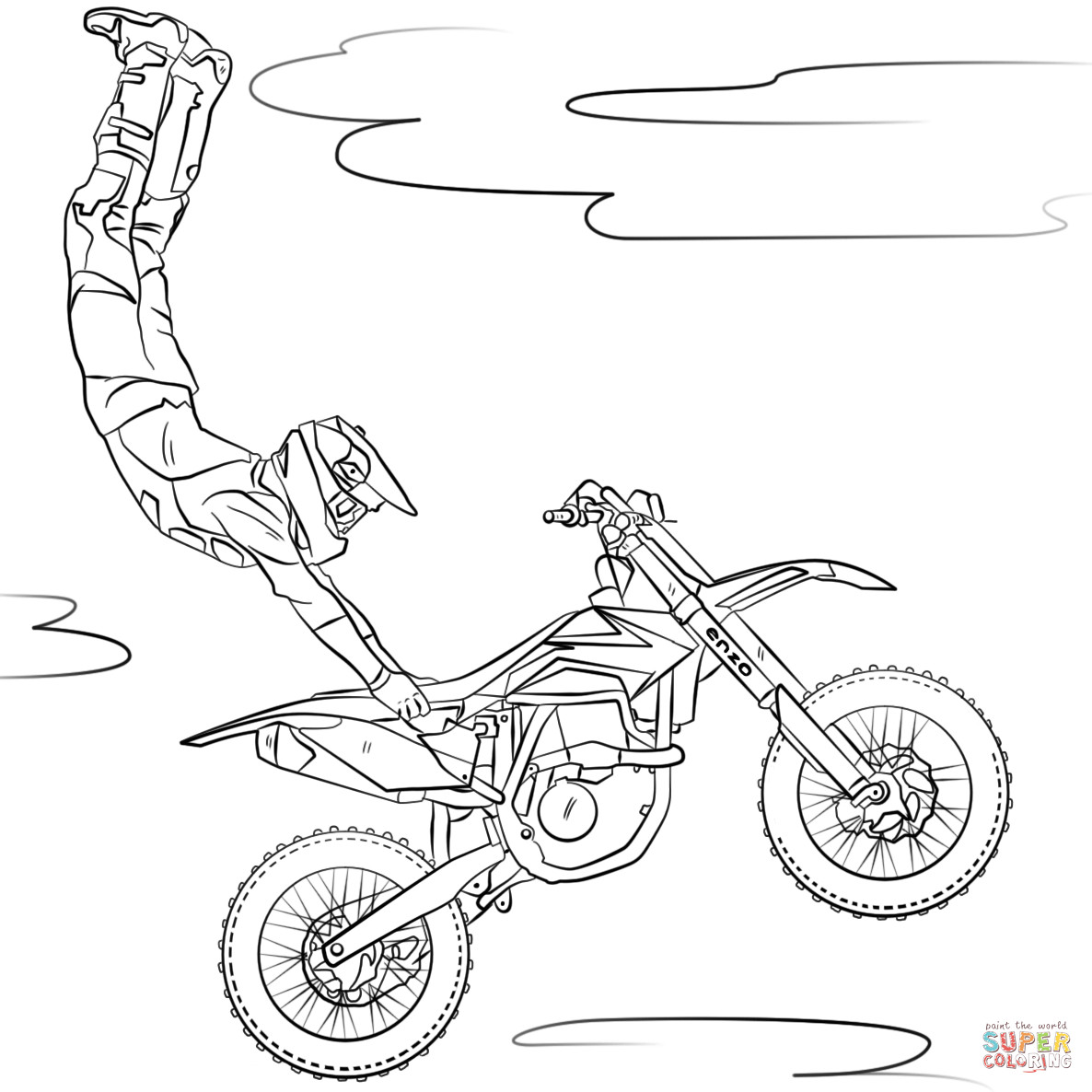 Dirt Bike Coloring Pages Printable
 Freestyle Motocross coloring page
