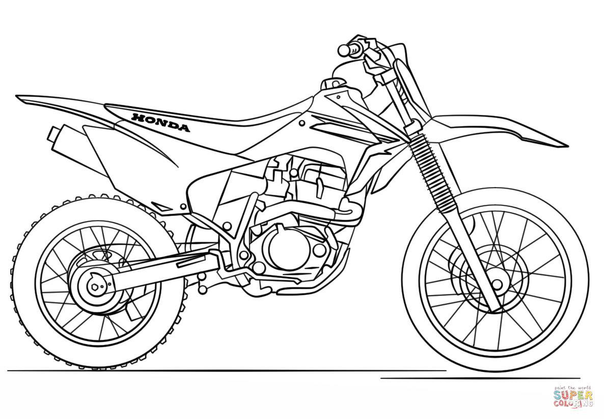 Dirt Bike Coloring Pages Printable
 Honda Dirt Bike coloring page