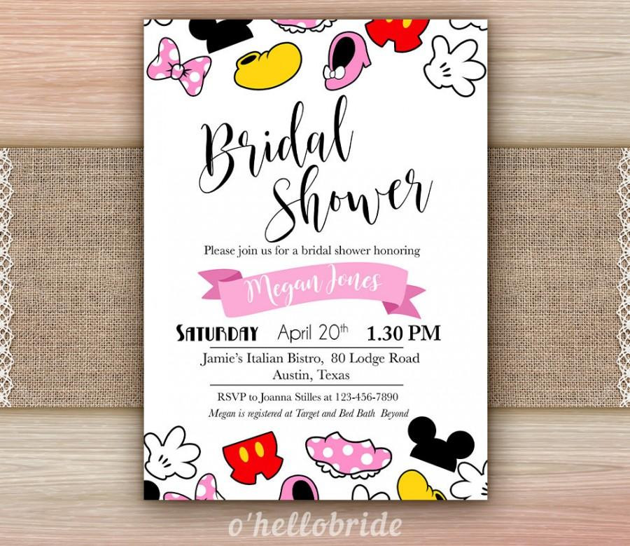 Disney Engagement Party Ideas
 Disney Theme Bridal Shower Invitation Printable Disney