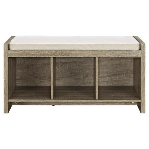 Distressed Storage Bench
 Penelope Entryway Storage Bench with Cushion Distressed