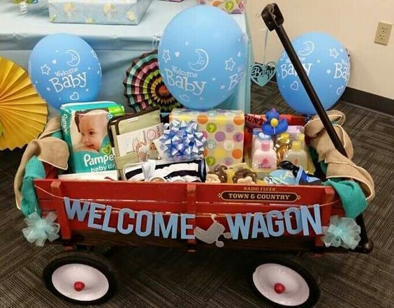 DIY Baby Boy Gift
 Baby Shower Wel e Wagon