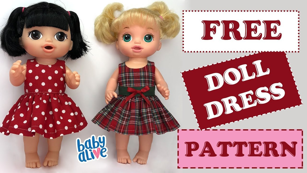 Diy Baby Doll Dress
 DIY 👗 How to make a Baby Alive Doll Dress Free Pattern