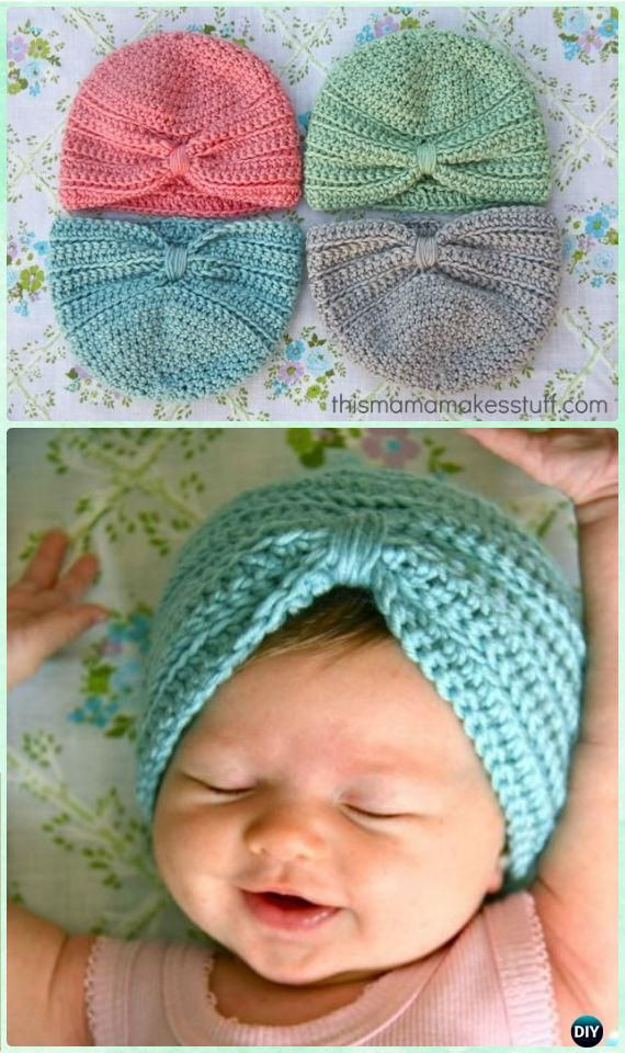 DIY Baby Turban Hat
 Crochet Turban Hat Free Patterns & Instructions